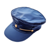 Classic travel cap in navy blue color placed on a clean transparent background for stylish adventures, Travel cap on a transparent background. Cap transparent background png