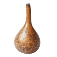 A unique calabash gourd with a distinctive pattern isolated on a clean transparent background, calabash isolated on transparent background png