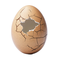 Cracked egg isolated on a plain background showcasing intricate details of the shells texture and breakage pattern, Cracked egg isolated Stock Photo png