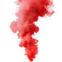 Red smoke plume rising isolated against a transparent background creating a dramatic visual effect and vibrant atmosphere, red smoke steam isolated on transparent background png