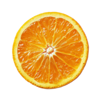 Fresh orange slice isolated on a transparent background highlighting its vibrant color and juicy texture, Orange slice isolated on transparent background png