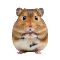 A cute hamster sitting against a transparent background, showcasing its adorable features and playful demeanor with paws together, cute hamster isolated on transparent background png