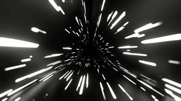 White Chaotic Neon Glow in Triangle Tunnel Background VJ Loop in 4K video