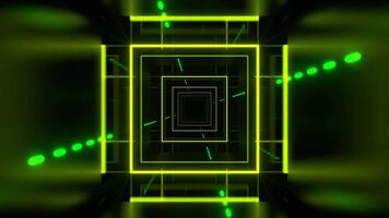 Yellow and Green Geometric Neon Rotating Design Background VJ Loop in 4K video