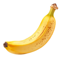 A ripe banana resting against a simple transparent background with a smooth texture and vibrant color, banana on transparent background png