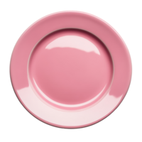 A simple pink plate on a clean transparent background showcasing minimalistic design and elegance for dining use, pink empty plate on transparent background png