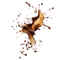Dynamic coffee splash explosion in a hue creates an artistic smoke cloud against a pristine transparent background, Coffee paint splash explosion smoke cloud isolated on transparent background png