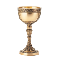Elegant golden goblet trophy isolated on a transparent background perfect for awards and celebrations, golden goblet trophy isolated on transparent background png