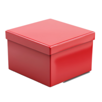 A bright red storage box on a clean transparent background perfect for organizing various items, red box on transparent background png