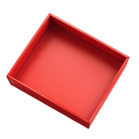 Red open gift box isolated on a transparent background, perfect for displaying presents and holiday surprises, Red open gift box isolated png
