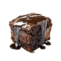 Decadent molten chocolate cake slice with rich chocolate sauce on a clean transparent background, molten chocolate cake slice isolated on transparent background png