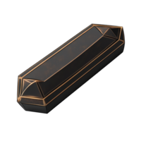 Elegant black magic coffin with sha transparent accents on a pristine transparent background, black magic coffin, file of isolated object with shadow on transparent background png