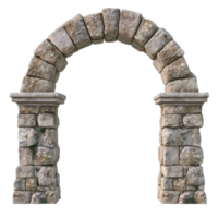 Ancient stone arch stands alone against a transparent background, showcasing historical architectural design, Stone Arch Isolated on transparent background Ancient Architecture Element png