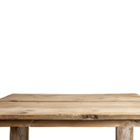 Empty wooden table top against a neutral backdrop for product placement in a welllit space, a blank empty wooden table top for product placement isolated on transparent backgroud png