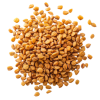 Fenugreek seeds scattered on a clean transparent background, showcasing their distinct shape and texture, Fenugreek seeds on a transparent background png