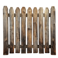 Old wooden fence isolated on a transparent background, showcasing rustic charm and natural aging, old wooden fence isolated transparent background png