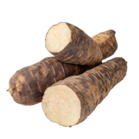 Fresh yams displayed on a clean transparent background, showcasing their earthy texture and natural shapes, yams on transparent background png