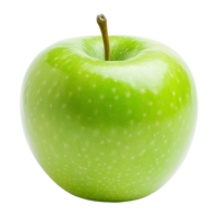 Fresh piece of green apple resting on a clean transparent background, showcasing vibrant color and natural texture, piece of green apple on transparent background png