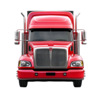 Vibrant red truck showcasing powerful transportation capabilities against a transparent background, Red Truck Vibrant Transportation Vehicle on a transparent background png