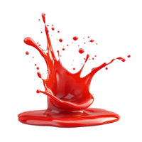Bright red ketchup splash on a clean transparent background captures a moment of vibrant culinary creativity and fun, Ketchup Splash on transparent background png