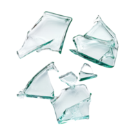 Isolated pieces of broken glass on a clean transparent background showcasing sharp edges and unique shapes, broken glass pieces isolated on transparent background png