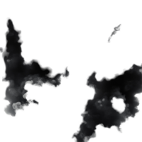 Dark clouds billow on a transparent background creating a striking contrast in a dramatic visual display, black clouds on transparent background png
