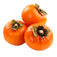 Fresh ripe persimmons arranged beautifully on a clean transparent background, showcasing their vibrant color and natural form, ripe persimmons isolated on transparent background png