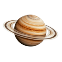 Saturn planet isolated on a transparent background showcasing its distinct rings and atmospheric features, Saturn Planet Isolated on transparent background png