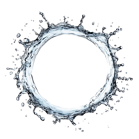 Water splash creating a circular shape with dynamic droplets against a clean background, Water splash forming a circle isolated Stock Illustration png