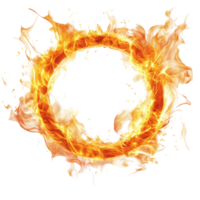 Realistic round flame on a transparent background creating a vibrant fire effect for design and artistic purposes, Realistic round fire flame transparent background. Round fire flame transparent png
