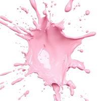 A vibrant pink paint splash creates a dynamic visual on a stark transparent background, emphasizing artistic expression, Pink Paint Splash on transparent background png