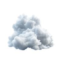 Fluffy transparent cloud floating against a bright transparent background in a serene composition, 3D transparent Cloud isolated on transparent background png