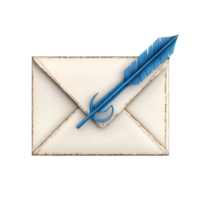 An envelope with a blue arrow design, symbolizing communication and direction against a plain transparent backdrop, envelope with blue arrow isolated on a transparent background png