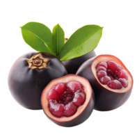 Sweet mangosteens arranged with leaves isolated against a clean transparent backdrop highlighting their vibrant colors, sweet mangosteens isolated on transparent background png