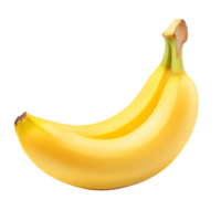 A single ripe yellow banana on a transparent background ready for healthy snacking, yellow banana isolated on transparent background png