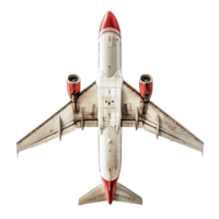 Aerial view of an airplane on a transparent background showcasing its detailed structure and design, Airplane isolated png