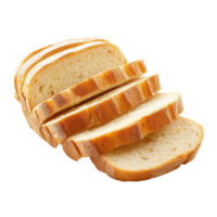 Freshly sliced bread displayed in an appealing arrangement on a clean transparent background for culinary use, Sliced bread isolated png
