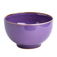 A vibrant purple bowl resting elegantly on a clean transparent background for a striking visual display in any setting, purple bowl on transparent background png