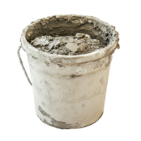A bucket of cement isolated on a transparent background showcasing construction materials and tools for building projects, bucket of cement, isolated on transparent background png