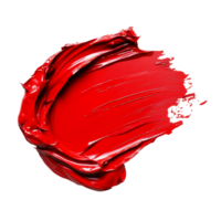 Bright red paint swirled and spread on a clean transparent background for creative art projects or design elements, Red paint isolated on transparent background png
