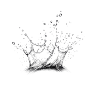 Dynamic water splash in a minimalist style captured on a transparent background for creative design and illustration, Water splash isolated on transparent Stock Illustration png
