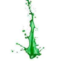 Vivid green ink splash isolated on a transparent background, creating an artistic abstract pattern, green ink splash isolated on transparent background png