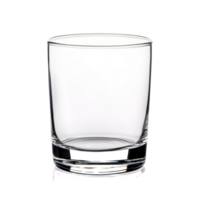 Empty glass in a front view isolated against a clean transparent background for minimalist design and styling options, Front view of empty glass isolated on transparent background png
