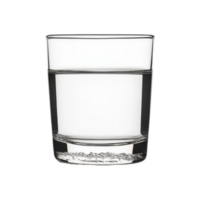 A half full glass of clear water isolated on a transparent background for a simple and refreshing visual appeal, half full glass of water isolated on transparent background png