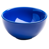 A vibrant blue bowl sitting alone against a clean transparent background for artistic presentation, blue bowl isolated on transparent background png