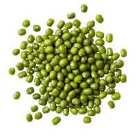 A pile of fresh green mung beans isolated on a clean transparent background ready for culinary use and health benefits, Group of green mung beans isolated on transparent background png