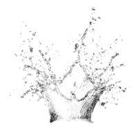 A stunning splash of flowing water creating beautiful droplets in an isolated setting, Flowing water splash isolated png