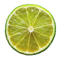Freshly sliced lime lies on a transparent background highlighting its juicy texture and vibrant color, slice lime on transparent background png