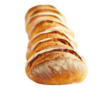 A row of freshly baked artisan loaves of bread displayed on a clean transparent background, a row of loaf of bread on transparent backgroundfile png