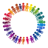 Colorful circle of diverse people symbolizes unity and inclusion on a Transparent background, Colorful Diversity Circle People on background png